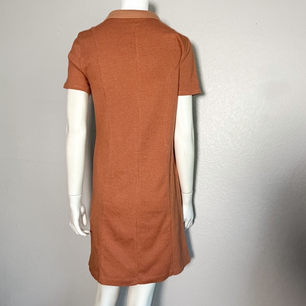 ABLE Jules Tennis Dress Baked Clay Quarter Zip Polo Cotton Jacquard Small - Picture 9 of 10